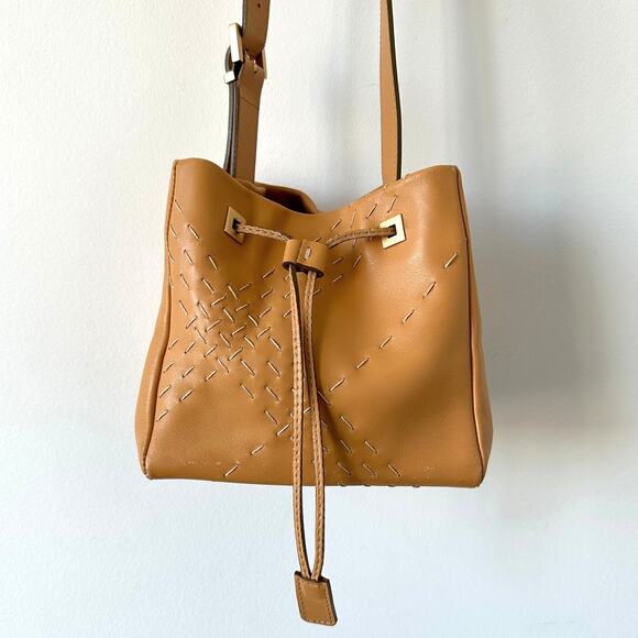 Burberry London Vintage Mustard Yellow Leather Mini Bucket Shoulder Bag - Picture 12 of 13